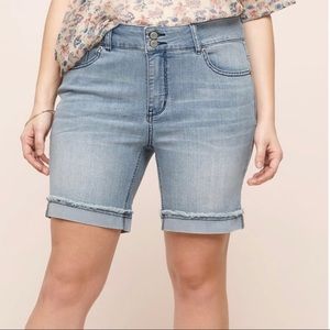 NWT Stretch Distressed Denim Shorts by Loralette
